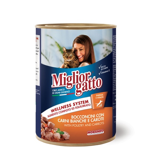 Morando(Miglior) bucati cu CARNE ALBĂ ȘI MORCOV 405g
